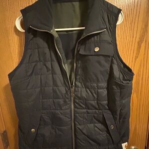 Carhartt Blue Quilted Vest with High Collar and Padded Design